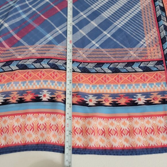 Catherines One Size Multicolor Kaftan Kimono Southwestern Boho Lightweight Geo - Picture 7 of 9